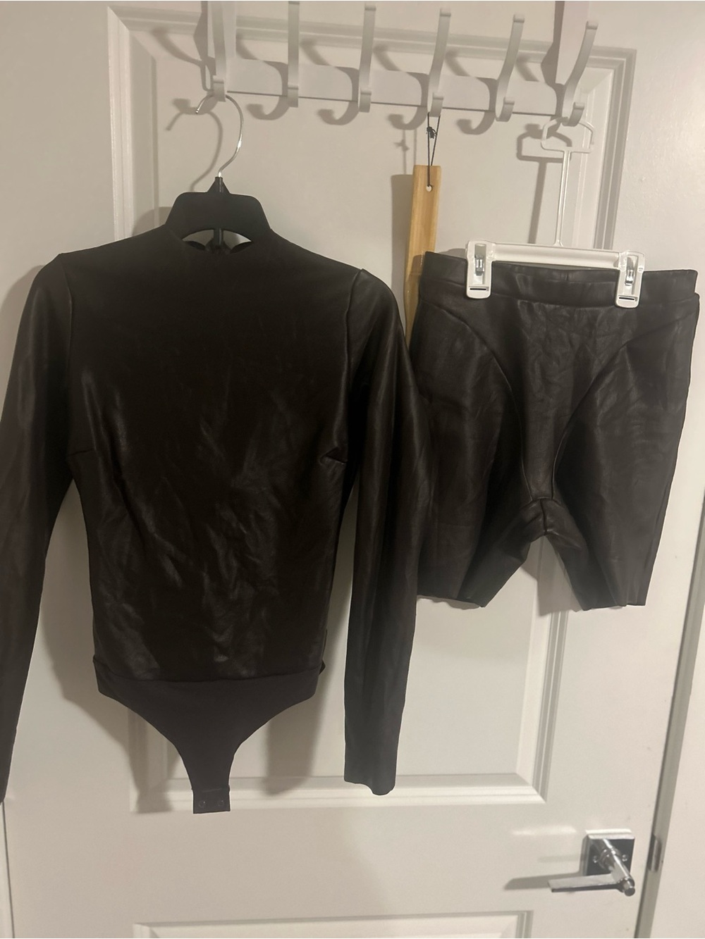 SKIMS Mock Neck Bodysuit w Biker Shorts